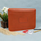 Premium Genuine Leather iPad Sleeve with Magnetic Flap Closure & Soft Suede Lining