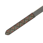 Unisex Genuine Leather Tribal Geometric Elastic Waist Accessory Antique Metal Buckle