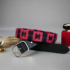 Unisex Handcrafted Tribal Pattern Canvas Leather Belt Stylish Casual Wear Accessory