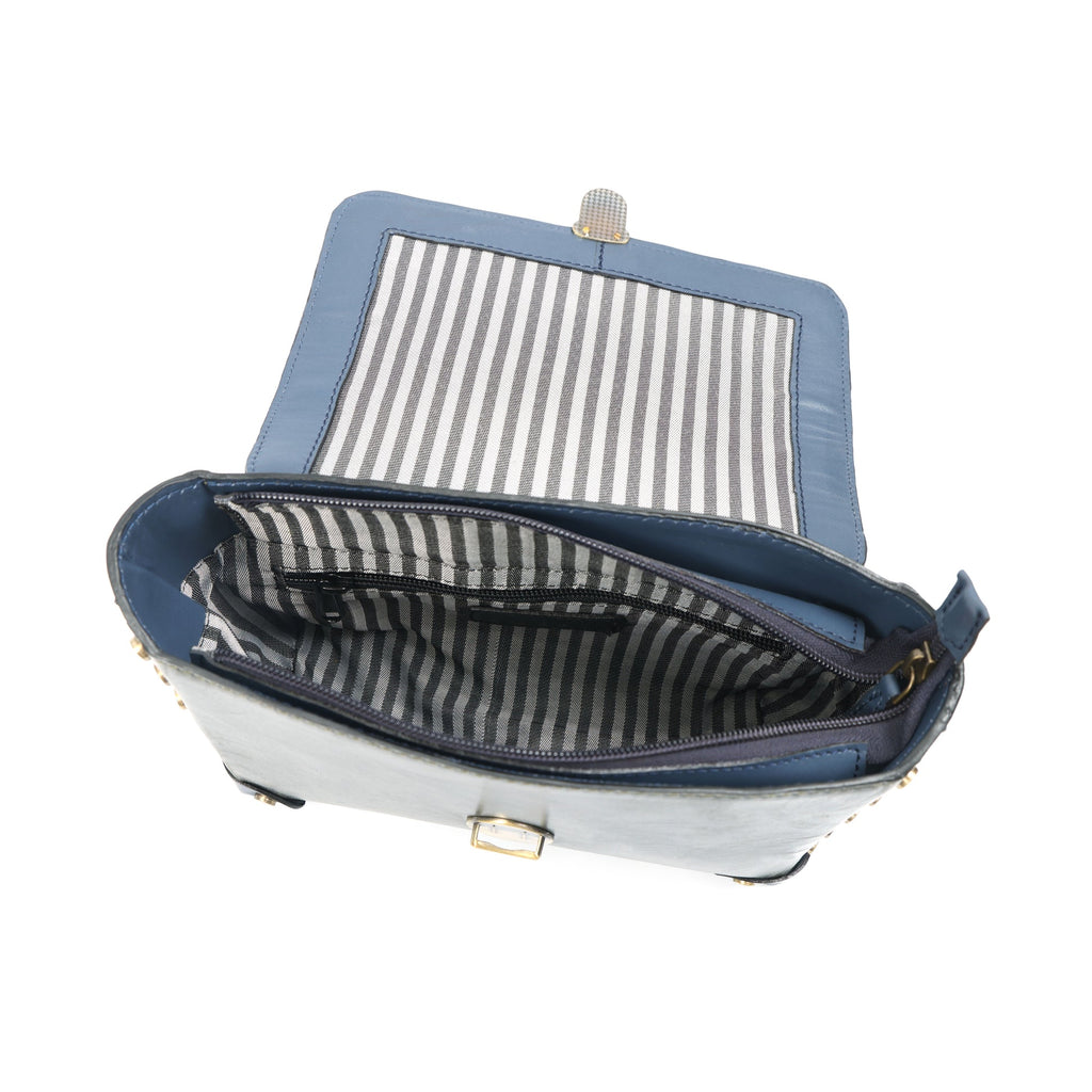 Premium Leather Structured Crossbody HandBag with Top Handle,  & Adjustable Strap