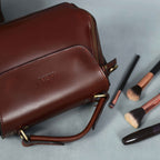 Premium Genuine Leather Top-Handle Handbag with Flap Closure & Zip Compartments