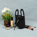 Premium Smooth Leather Mini Handbag with Top Handle & Adjustable Shoulder Strap