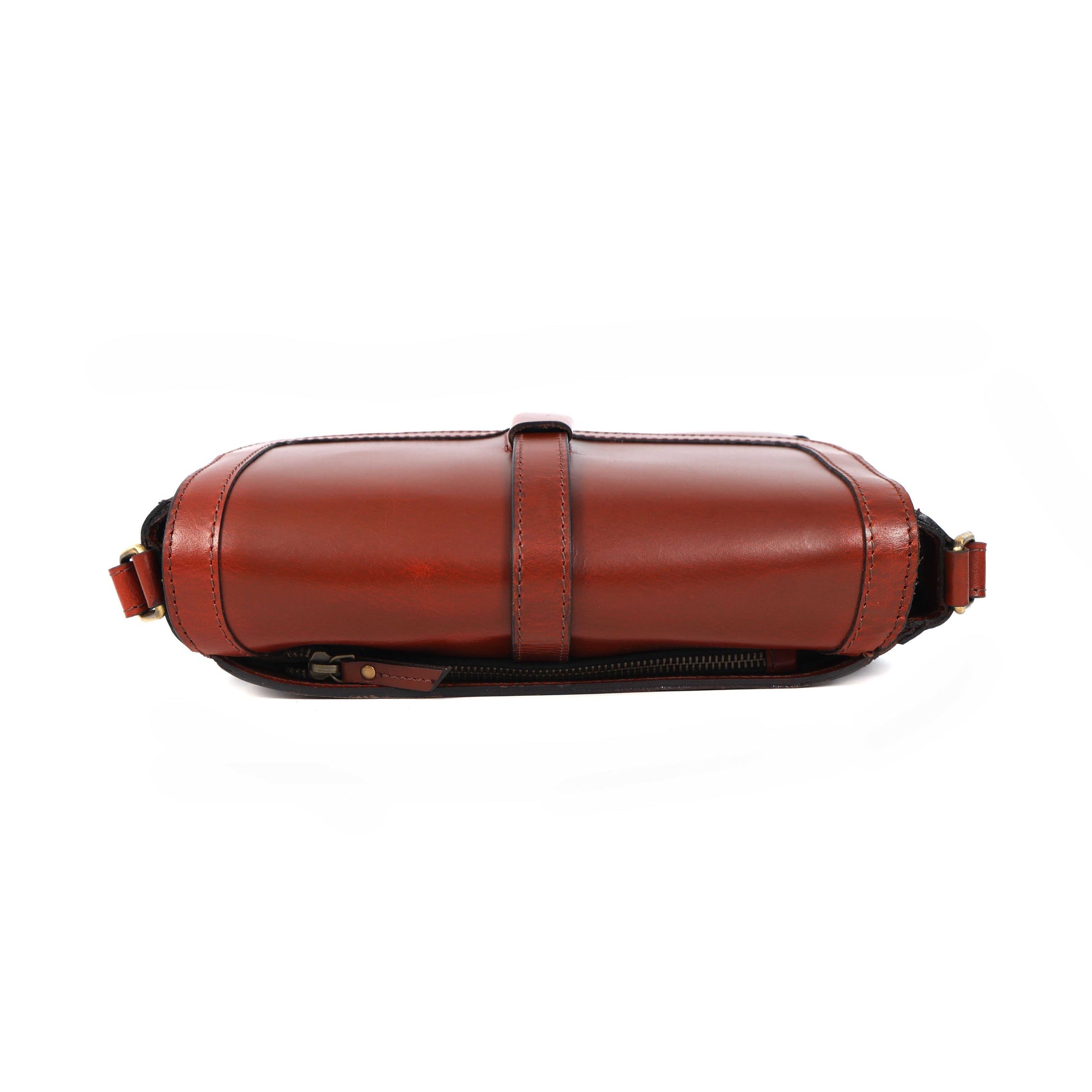 Premium Full-Grain Leather Sling Bag with Flap Closure,  & Adjustable Strap