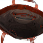 Premium Full Grain Leather Tote Bag with Zipper Closure & Dual Carry Handles