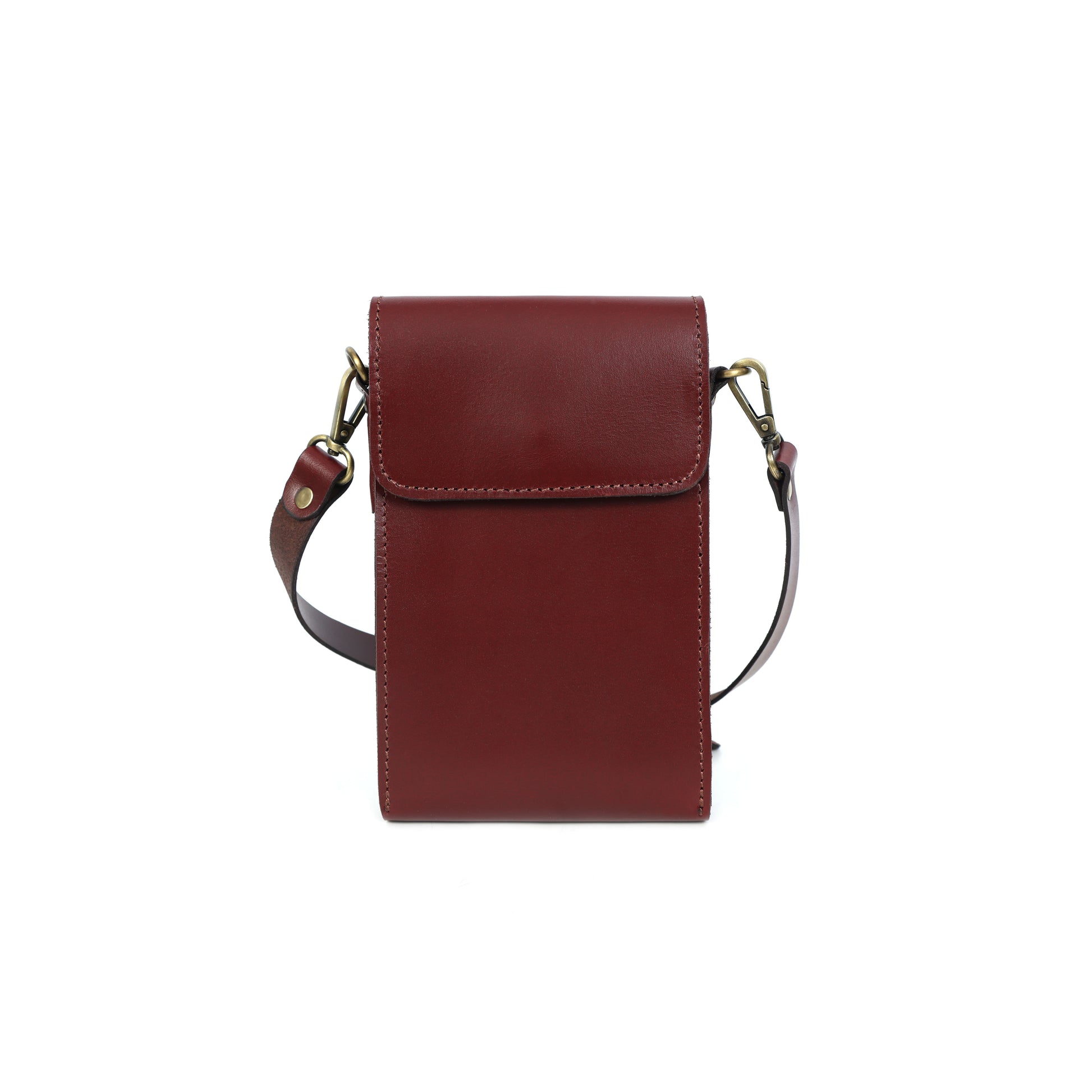 Brown Leather Mobile Pouch with Detachable Sling ƒ????? Stylish & Functional Crossbody Case.LA-1428