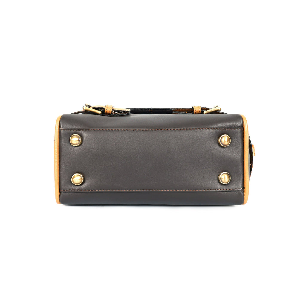 Premium Export-Quality Brown Leather Top Handle Handbag with Adjustable Strap