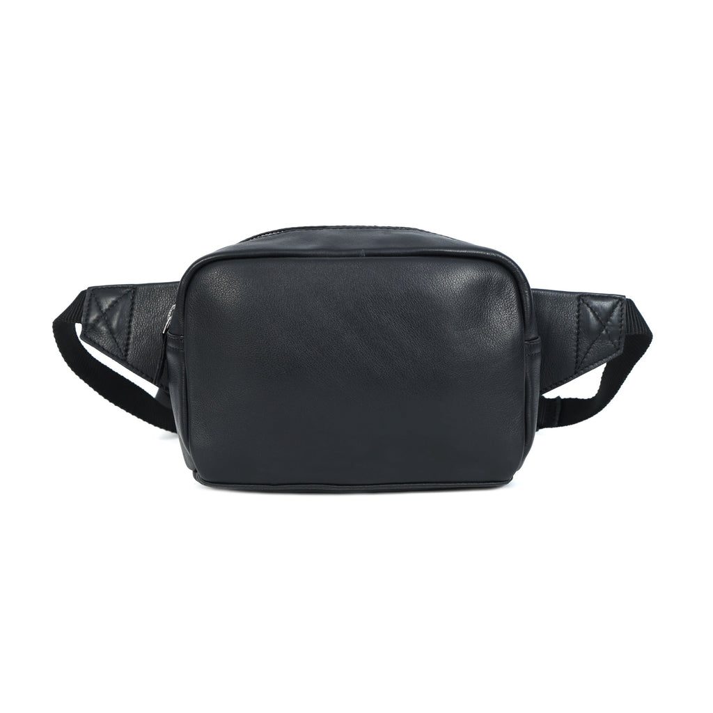 Premium Genuine Leather Waist & Crossbody Bag with Adjustable Strap & Zip Closure
