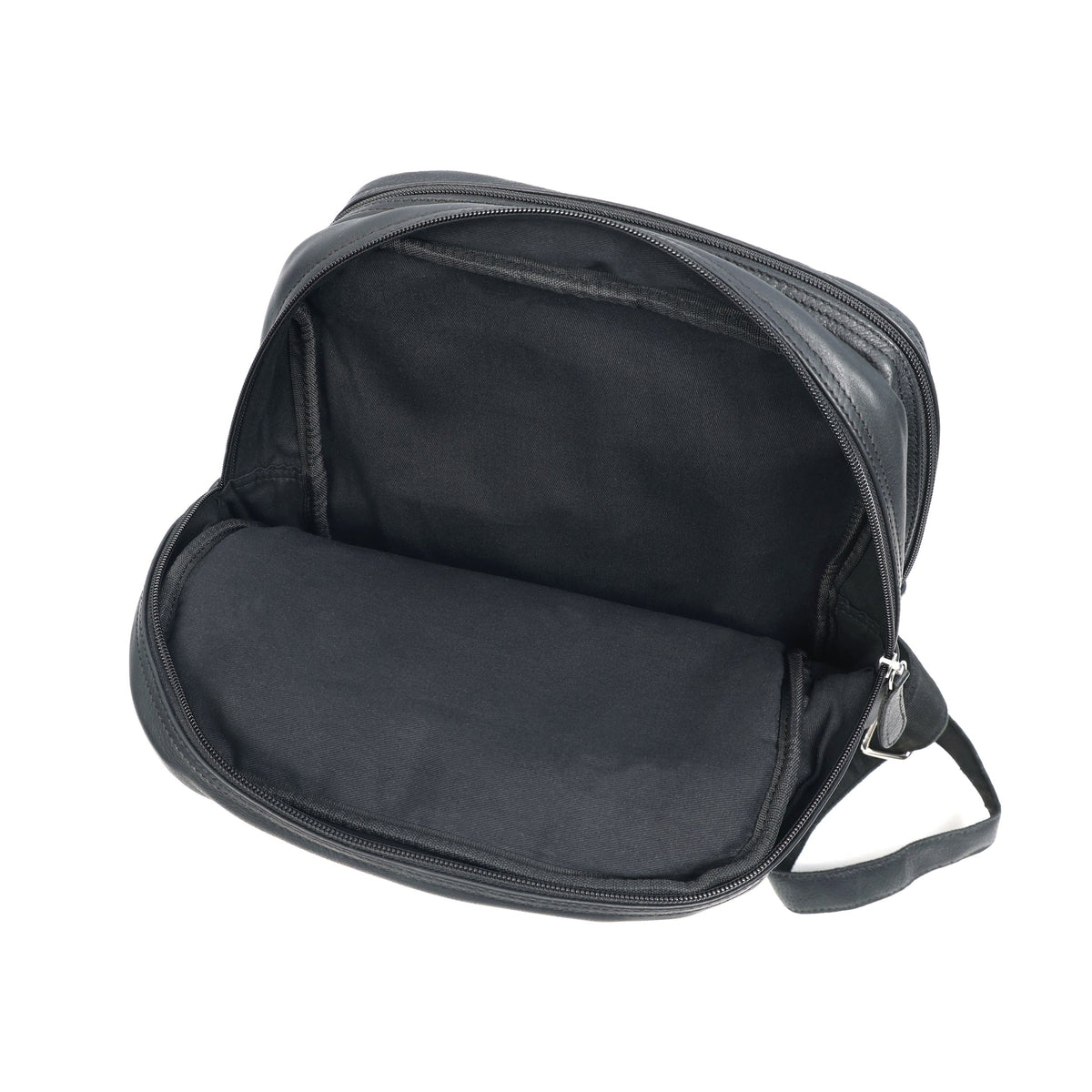 Premium Genuine Leather Multi-Zip Backpack with Padded Straps & Smart Organizer