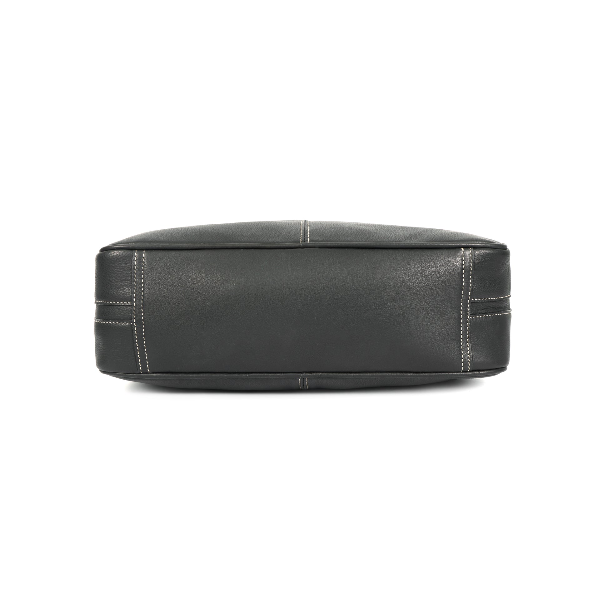 Premium Export Quality Black Leather Messenger with Adjustable Shoulder Strap & Inner Zip Pockets