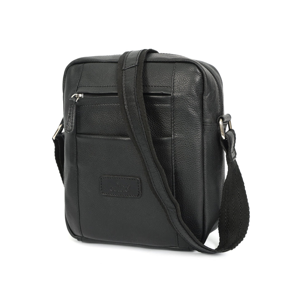 Premium Export Quality Leather Crossbody Bag  with Adjustable Strap & Multiple Zip Pockets