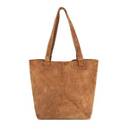 Premium Suede Leather Tote Bag with Shoulder Straps & Inner Zip Pocket – Export Quality