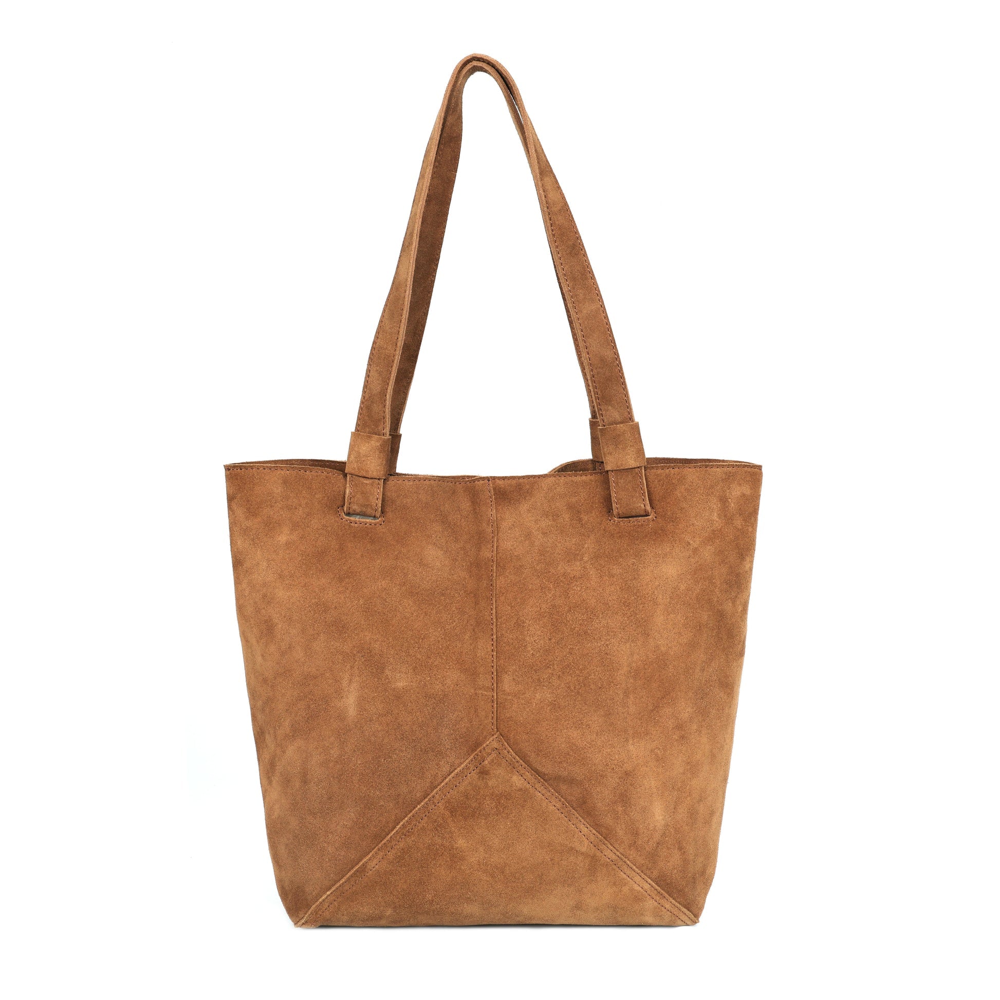 Premium Suede Leather Tote Bag with Shoulder Straps & Inner Zip Pocket – Export Quality