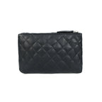 Elegant Quilted Black Leather Clutch – Chic Evening & Party Essential