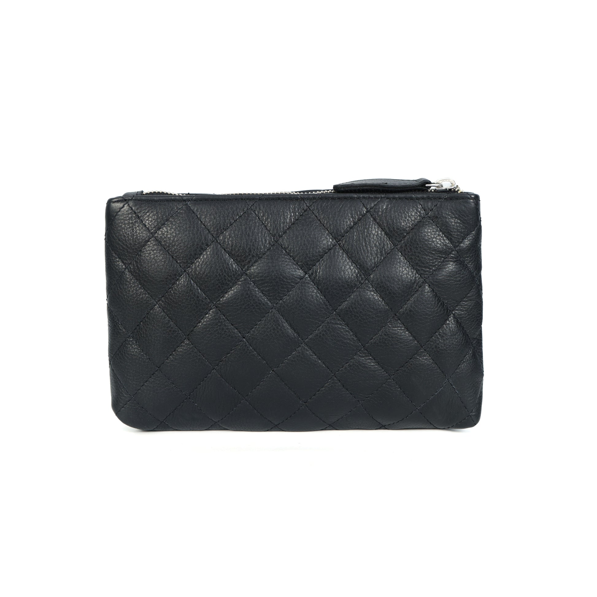 Elegant Quilted Black Leather Clutch – Chic Evening & Party Essential
