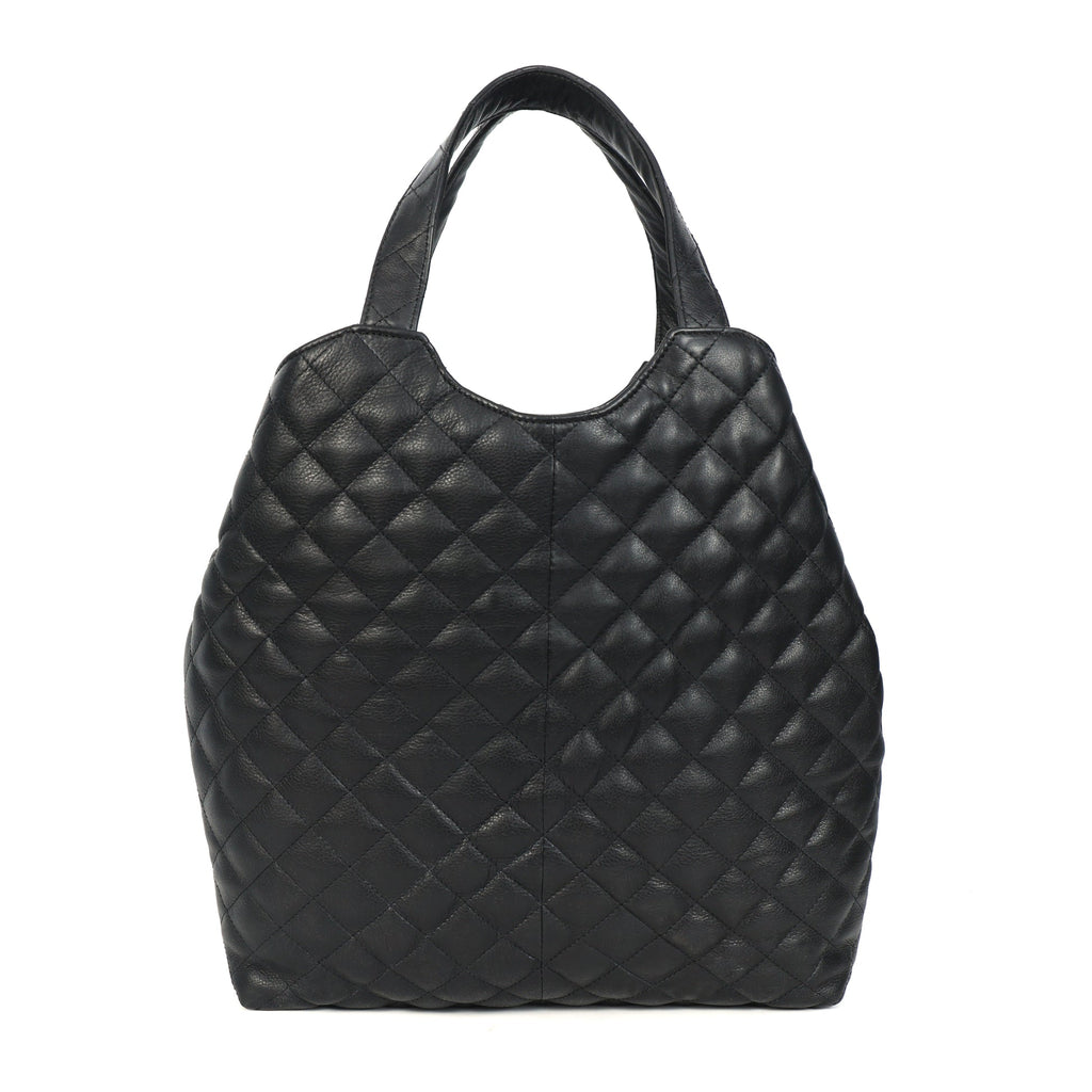 Premium Quilted Leather Tote Bag for Women with Zip Closure & Spacious Interior