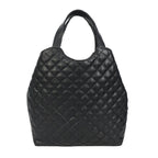 Premium Quilted Leather Tote Bag for Women with Zip Closure & Spacious Interior