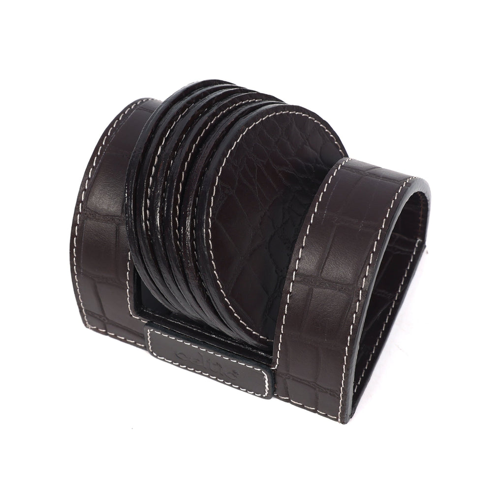 Elegant Leather Coasters for Office Use ƒ????? Stylish & Durable Desk Accessory  Art: LC-03