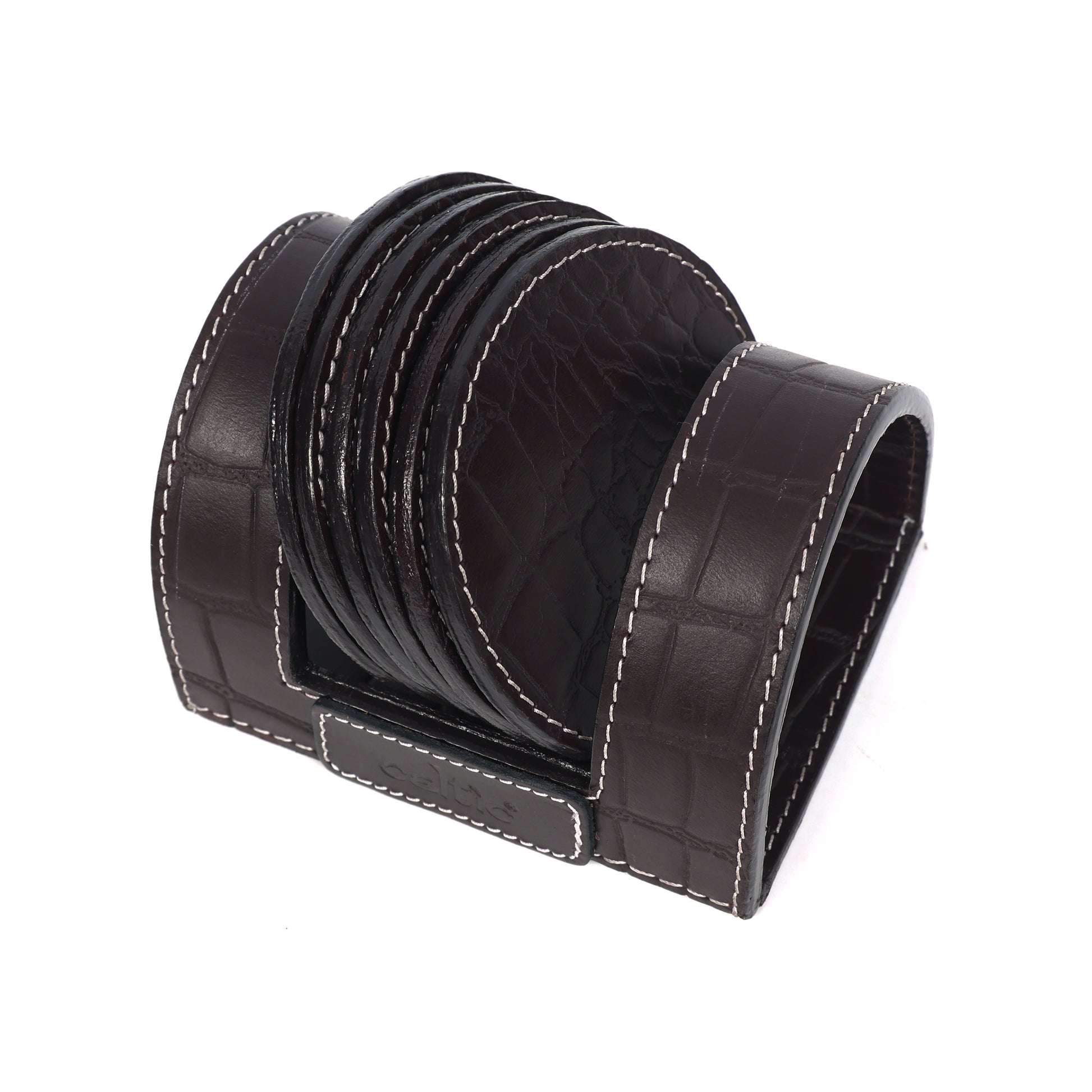 Elegant Leather Coasters for Office Use ƒ????? Stylish & Durable Desk Accessory  Art: LC-03