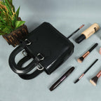 Premium Smooth Leather Mini Handbag with Top Handle & Adjustable Shoulder Strap