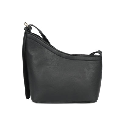 Genuine Leather Black Minimalist Shoulder Bag | Everyday Crossbody Purse for Women Art:-BG-1656