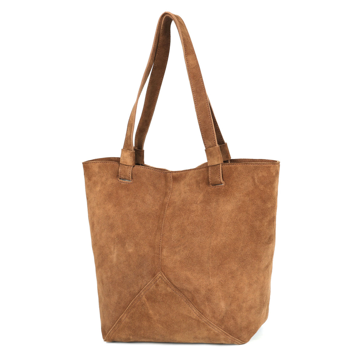 Premium Suede Leather Tote Bag with Shoulder Straps & Inner Zip Pocket – Export Quality