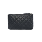 Elegant Quilted Black Leather Clutch – Chic Evening & Party Essential