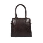 Premium Croc-Embossed Leather Tote Bag with Zip Closure & Detachable Shoulder Strap