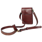 Brown Leather Mobile Pouch with Detachable Sling ƒ????? Stylish & Functional Crossbody Case.LA-1428