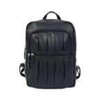 Premium Genuine Leather Multi-Zip Backpack with Padded Straps & Organizer Pockets