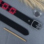 Unisex Handcrafted Tribal Pattern Canvas Leather Belt Stylish Casual Wear Accessory