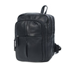 Premium Genuine Leather Multi-Zip Backpack with Padded Straps & Smart Organizer