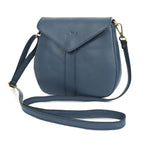 Premium Genuine Leather Flap Crossbody Bag with Adjustable Strap & Zip Pockets