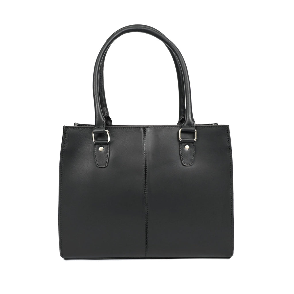 Premium Croc-Embossed Leather Tote with Dual Handles, Zip Closure & Detachable Strap
