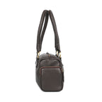 Classic Black Leather Barrel Satchel ƒ????? Medium Shoulder Tote for Women Art:-BG-1651