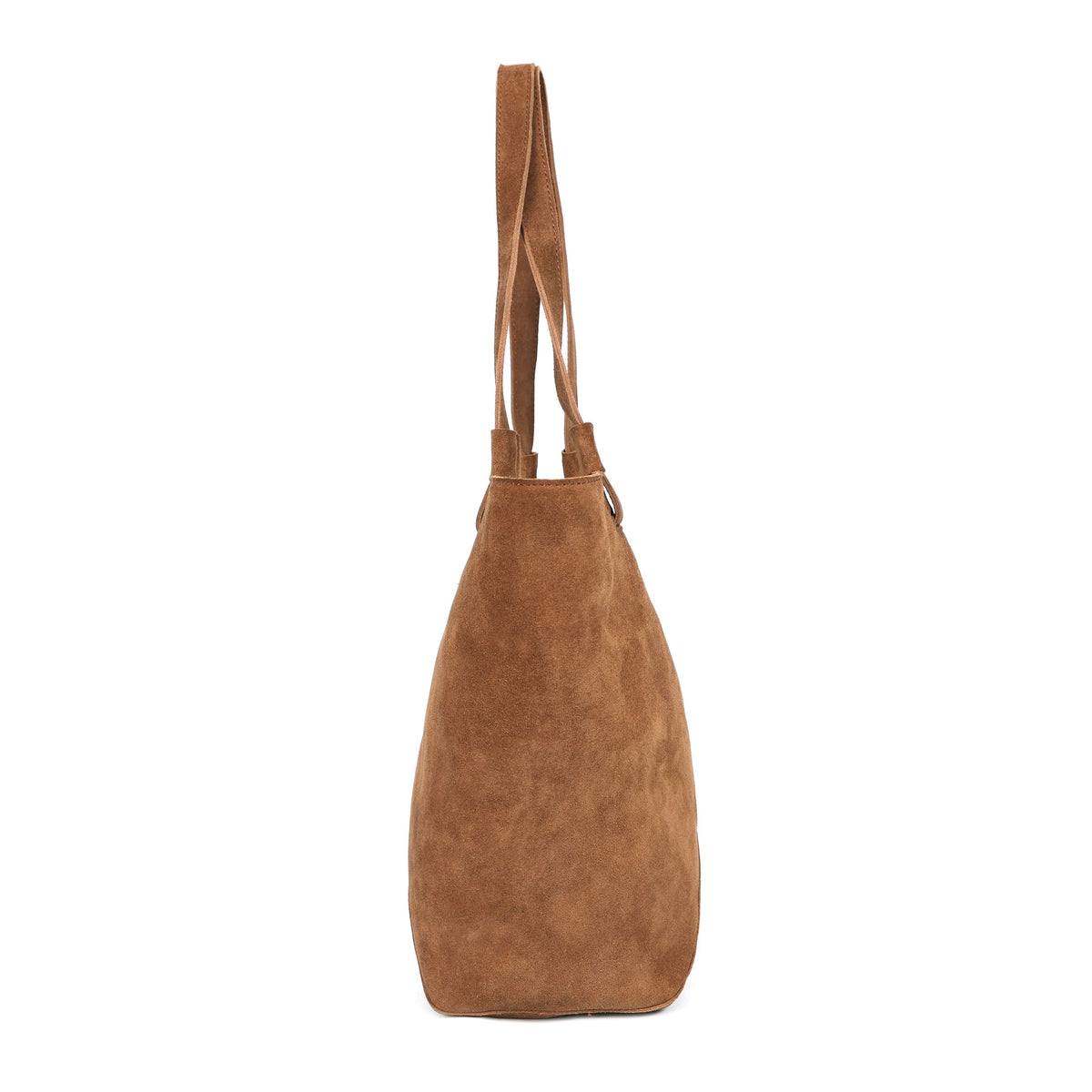 Premium Suede Leather Tote Bag with Shoulder Straps & Inner Zip Pocket – Export Quality