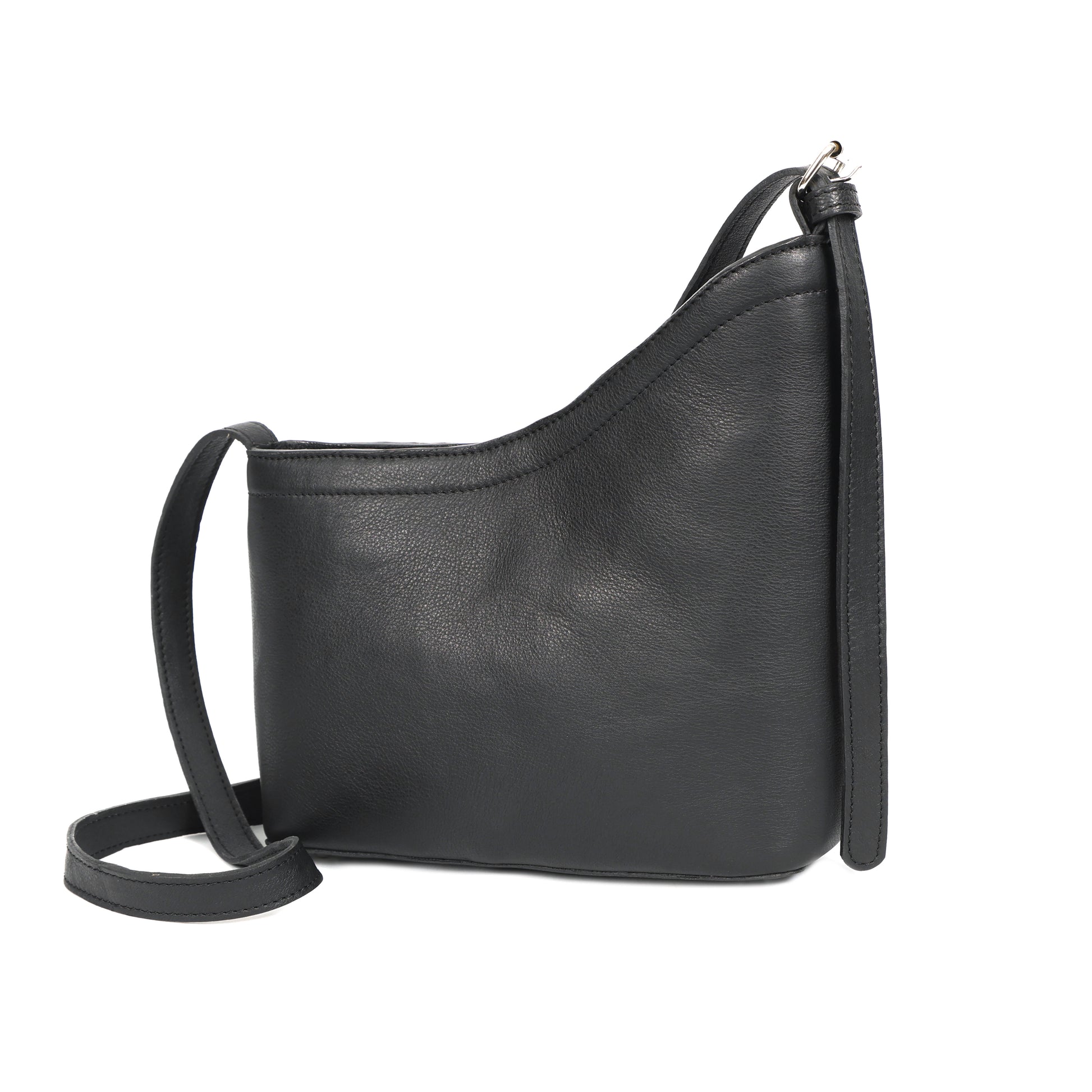 Genuine Leather Black Minimalist Shoulder Bag | Everyday Crossbody Purse for Women Art:-BG-1656