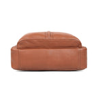 Premium Genuine Leather Office Laptop Bag with Multiple Zip Pockets & Detachable Strap