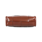 Brown Woven Leather Clutch Bag Elegant Handcrafted Design