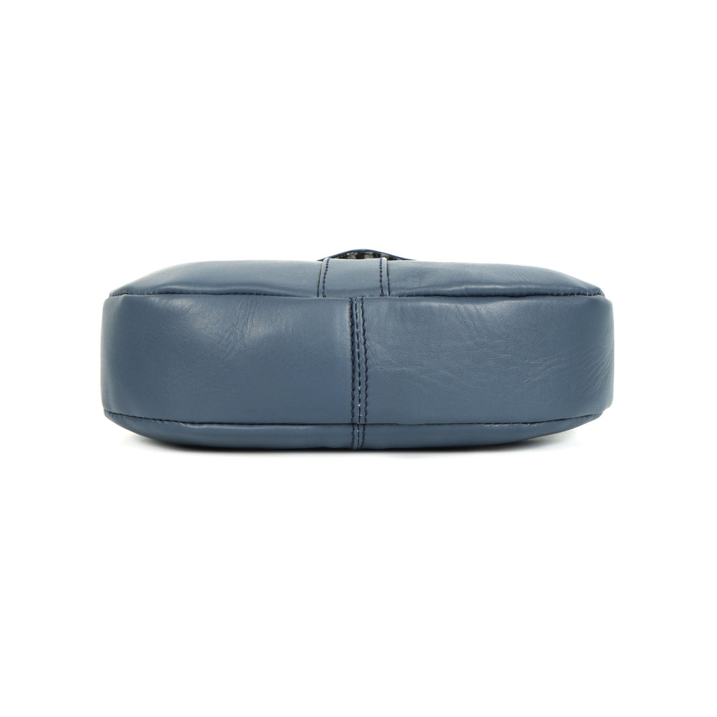 Premium Genuine Leather Flap Crossbody Bag with Adjustable Strap & Zip Pockets