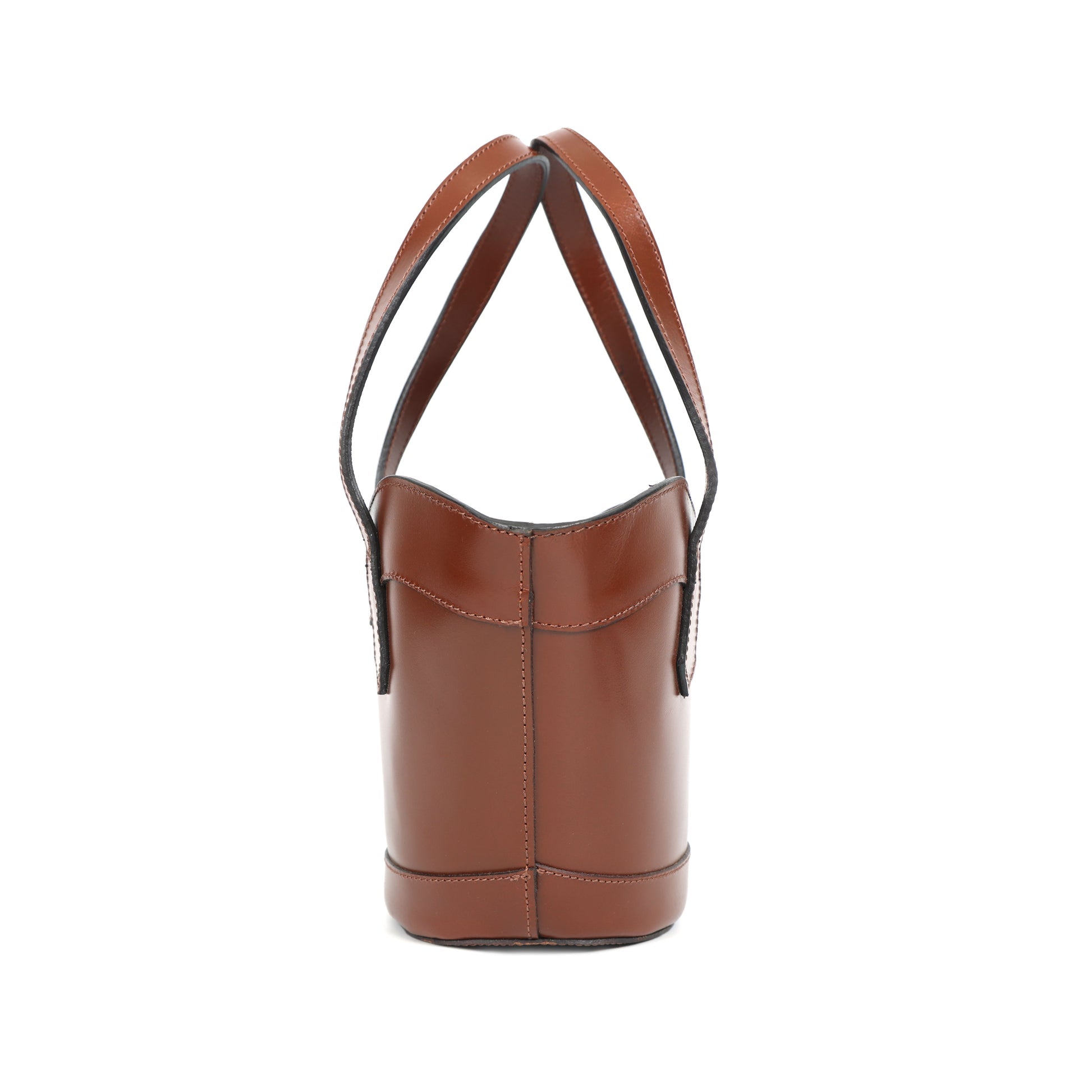 Premium Genuine Leather Mini Tote Bag with Dual Handles & Detachable Shoulder Strap