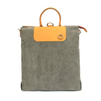 Premium Canvas & Leather Convertible Backpack Tote with Zip Closure & Adjustable Strap