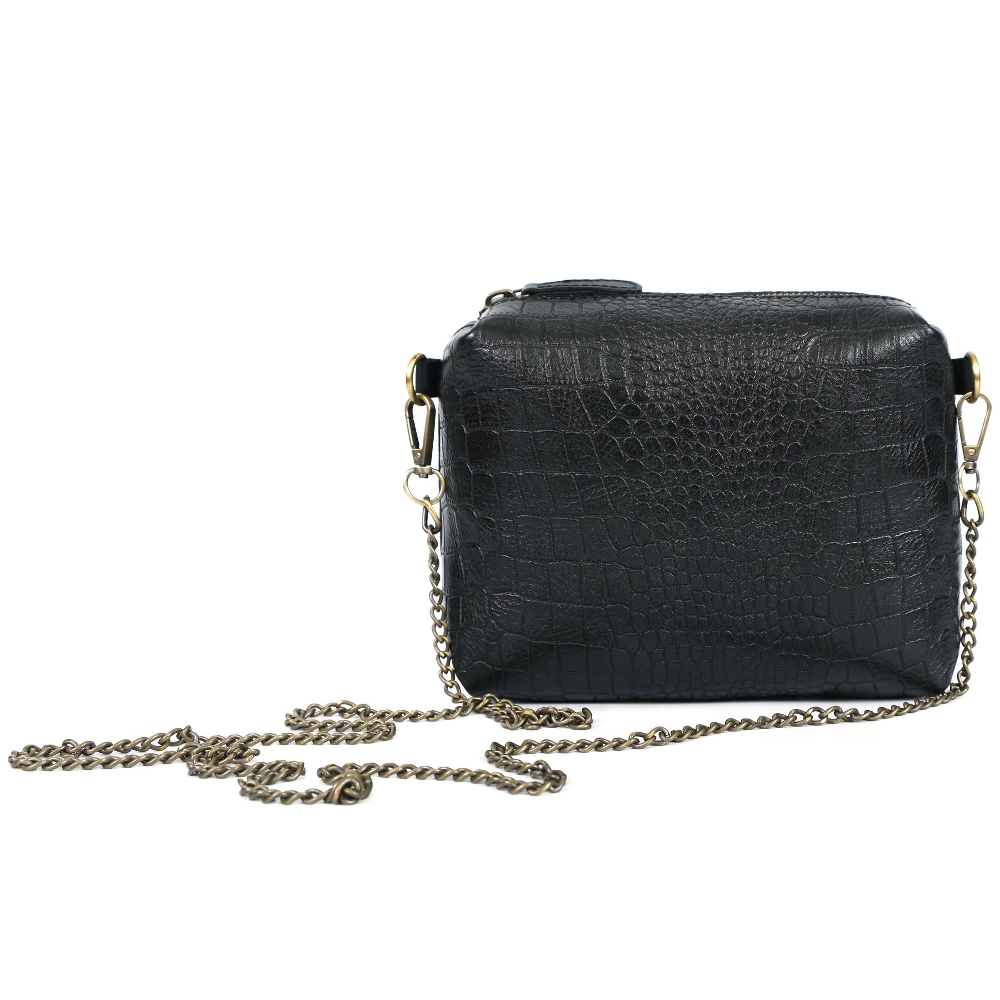 Luxury Black Crocodile Pattern Women’s 4-in-1 Handbag Set (Tote, Shoulder, Sling & clutch)