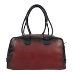 Premium Leather Travel Duffel Bag with Front Buckle Pocket & Dual Carry Straps