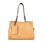 Premium Tan Leather 3-Piece Handbag Combo with Crossbody & Clutch