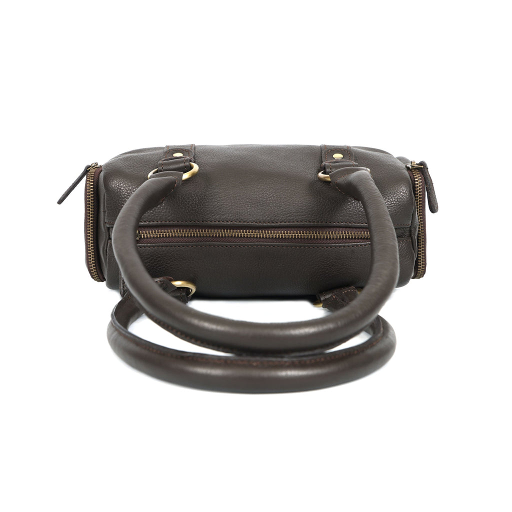 Classic Black Leather Barrel Satchel ƒ????? Medium Shoulder Tote for Women Art:-BG-1651