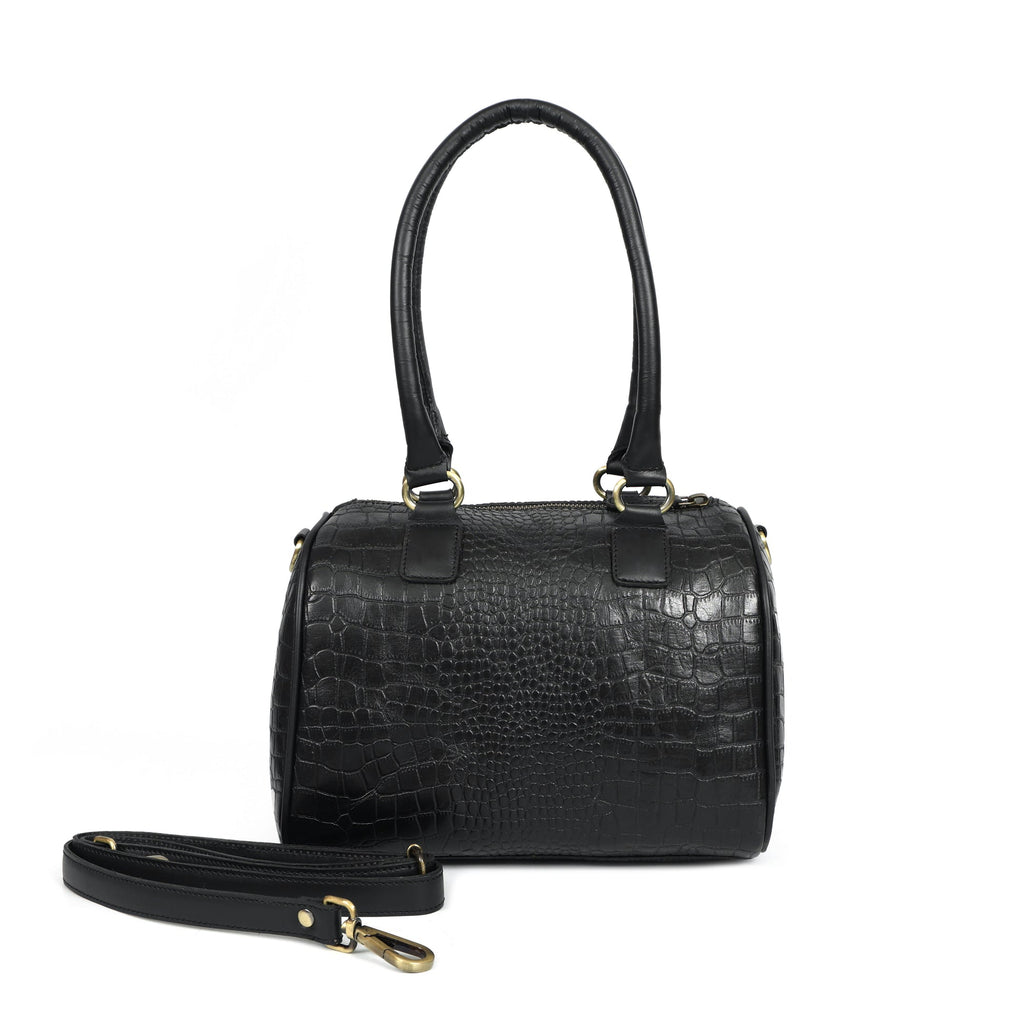 Luxury Black Crocodile Pattern Women’s 4-in-1 Handbag Set (Tote, Shoulder, Sling & clutch)