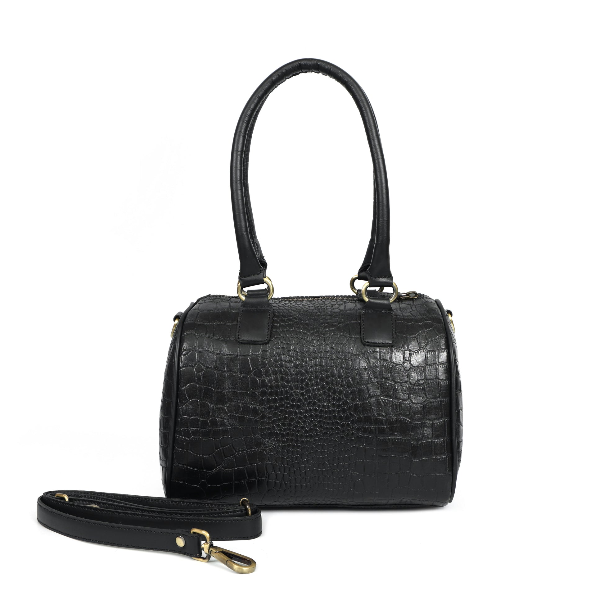 Luxury Black Crocodile Pattern Women’s 4-in-1 Handbag Set (Tote, Shoulder, Sling & clutch)