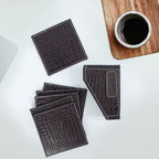 Premium Leather Square Coasters for Office Use ƒ????? Stylish & Functional Desk Accessory, Art:-LC-02