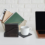 Premium Leather Square Coasters for Office Use ƒ????? Stylish & Functional Desk Accessory, Art:-LC-02