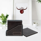 Premium Leather Square Coasters for Office Use ƒ????? Stylish & Functional Desk Accessory, Art:-LC-02